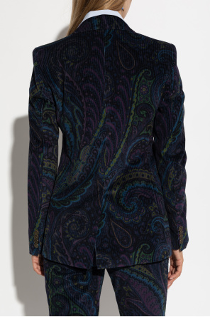 Etro Corduroy blazer with decorative pattern