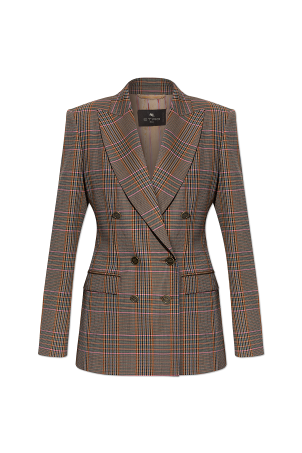 Double-breasted checked blazer od Etro