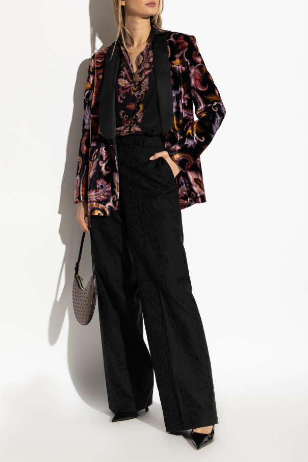 Etro Patterned velvet blazer