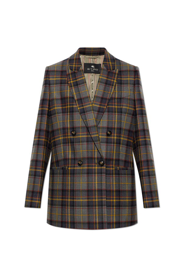 Double-breasted checked blazer od Etro