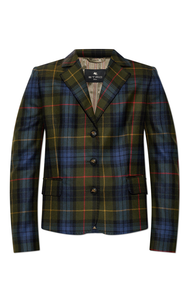 Wool blazer with check pattern od Etro