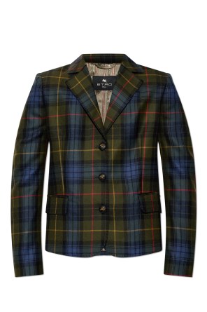 Wool blazer with check pattern od Etro