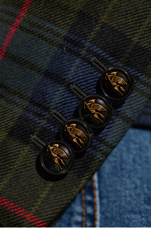 Etro Wool blazer with check pattern