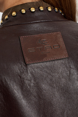Etro Casaco de pele com tachas