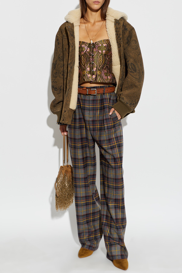 Etro Leather jacket with hood