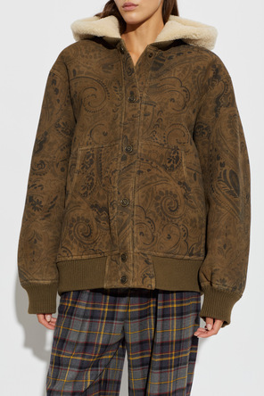Etro Leather jacket with hood