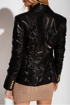 balmain Pink Leather blazer