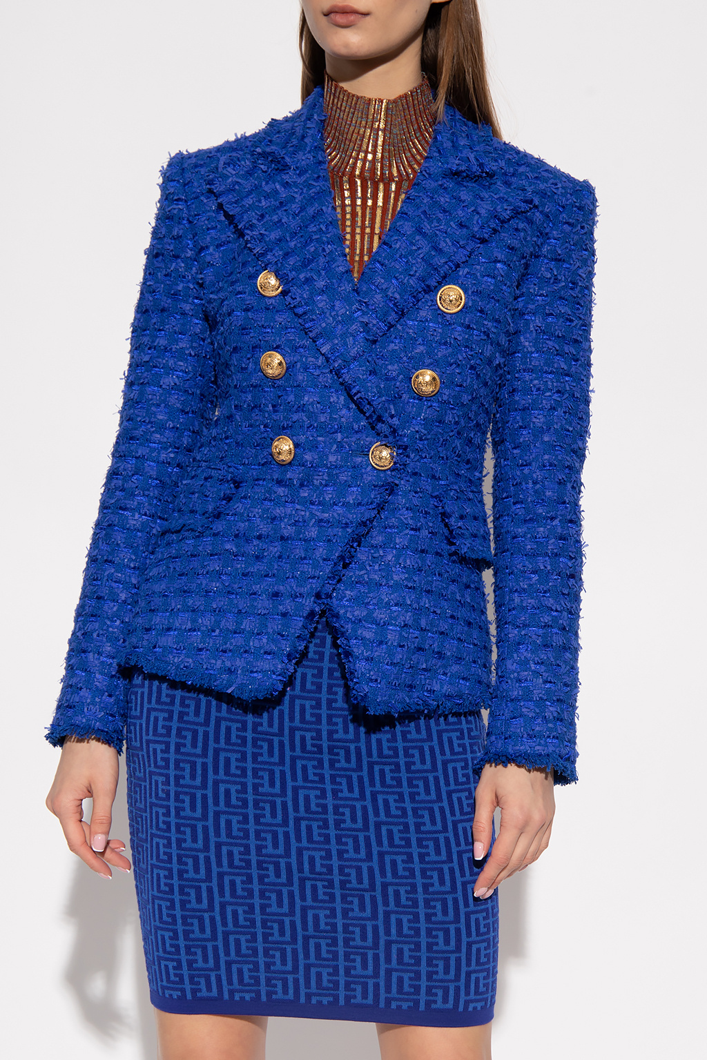 Red, White, and Blue Tweed Blazer — Enchanting Elegance