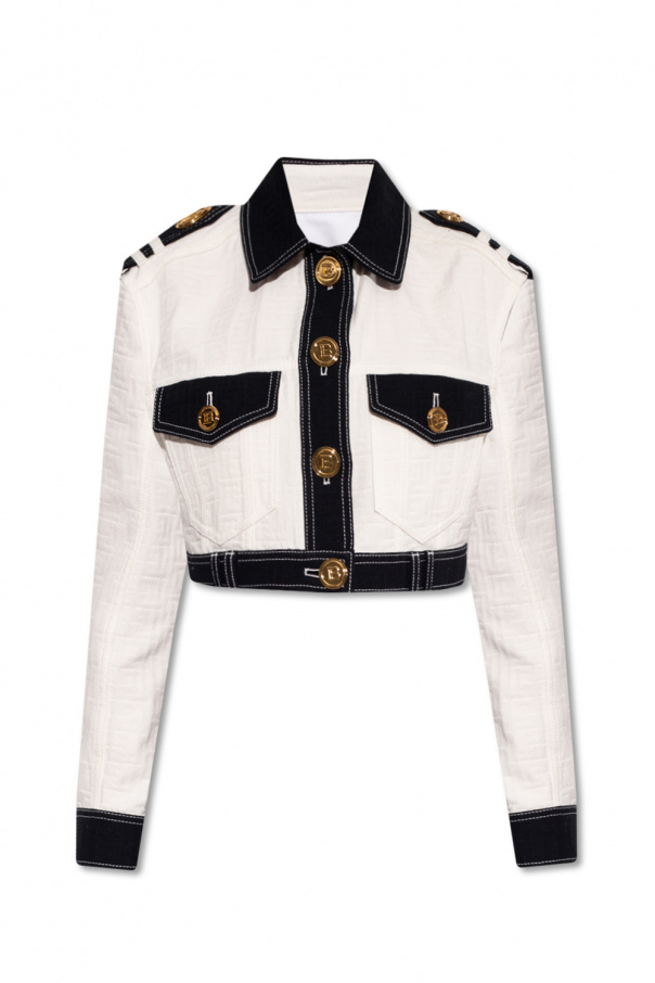 Louis Vuitton Monogram Jacquard Sleeveless Denim Jacket White. Size 36