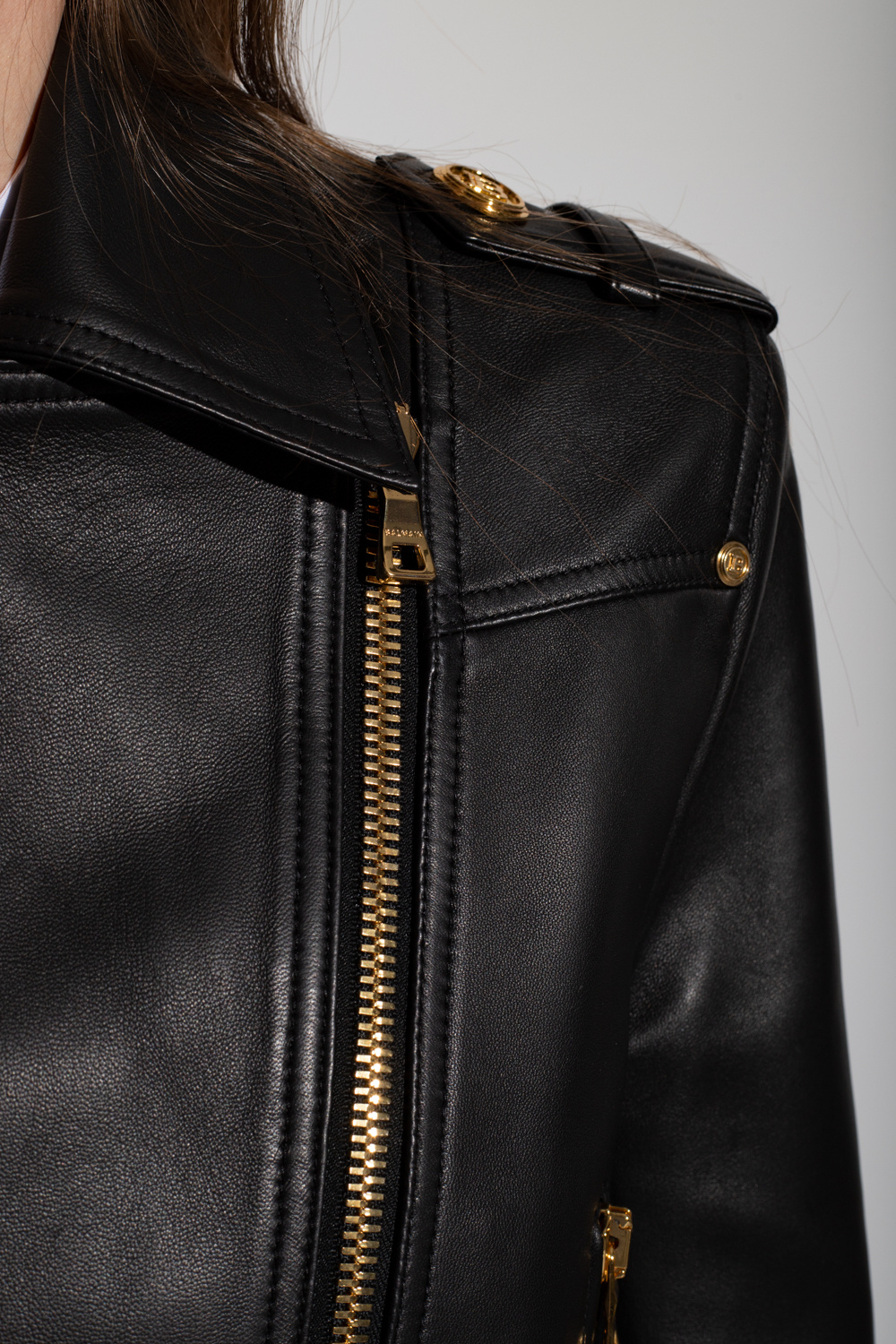 Balmain Leather biker jacket