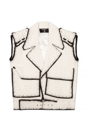 Oversize tweed vest od Balmain