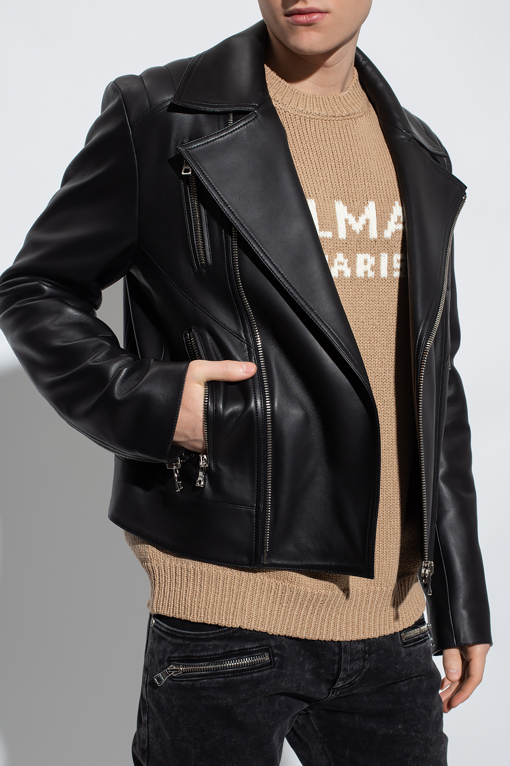 Shipley Mount Vesuv Udelade Balmain Leather jacket | Men's Clothing | Vitkac