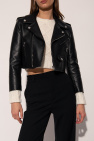 Red straight valentino Leather jacket