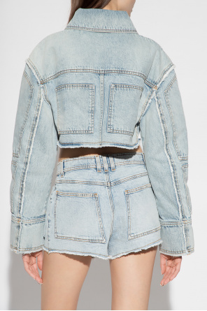 balmain cardigan Cropped denim jacket