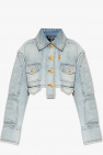 Balmain light blue Cropped denim jacket