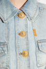 Balmain light blue Cropped denim jacket
