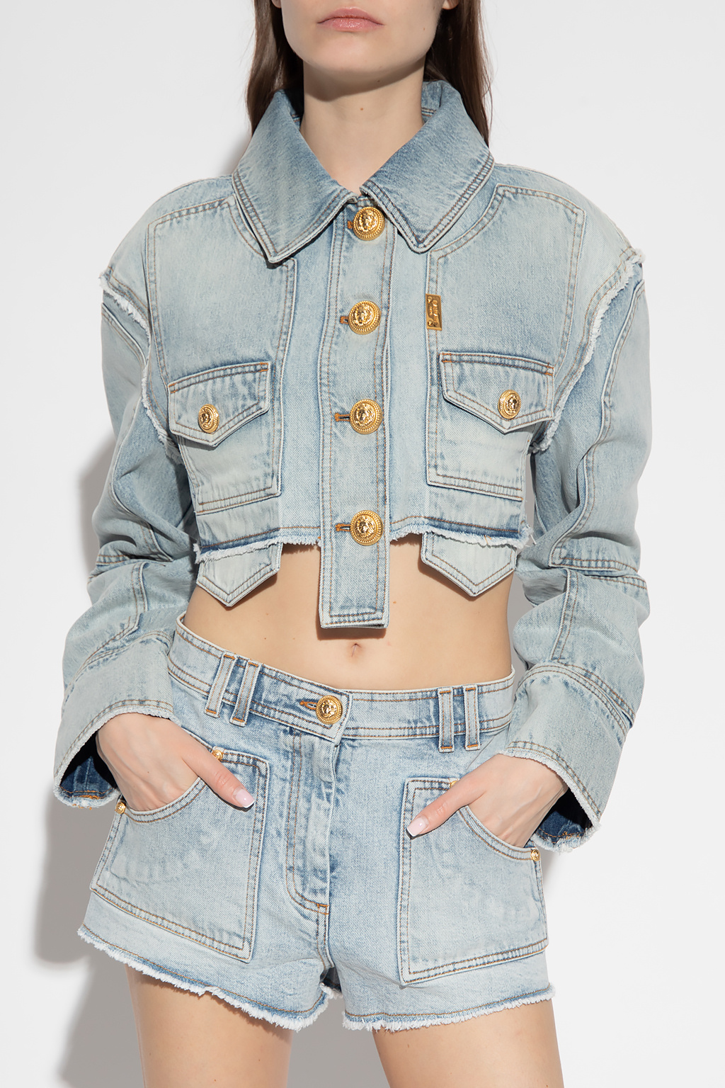 Balmain Cropped denim jacket