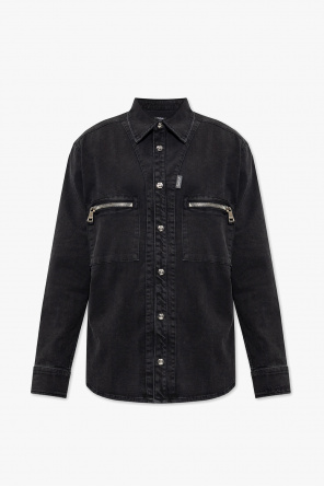 Balmain houndstooth-print buttoned-up shirt Black