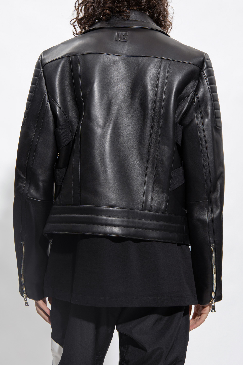 balmain jumper Leather biker jacket