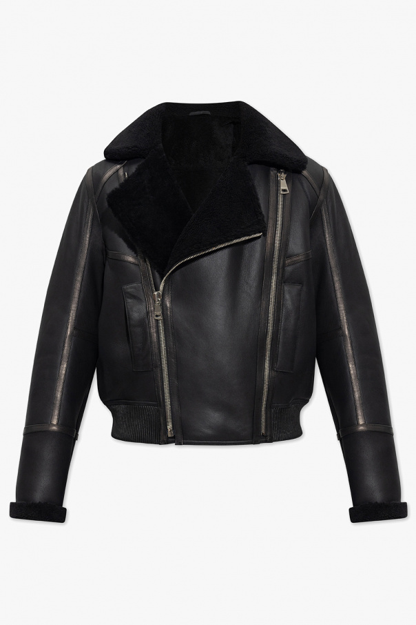 Black 'Harwood' leather jacket AllSaints - Vitkac Canada