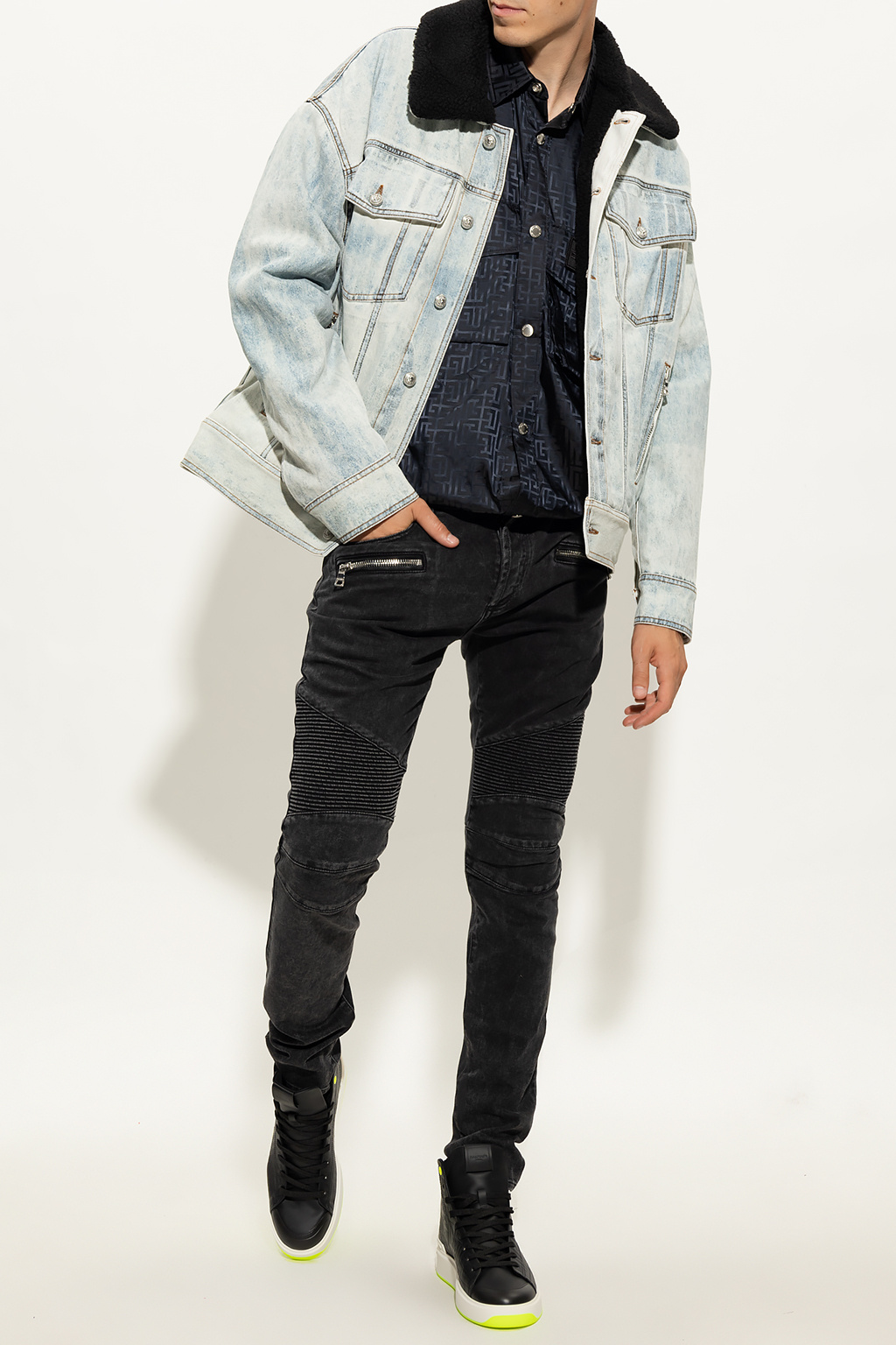 balmain B-ARMY Insulated denim jacket