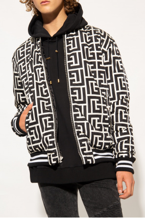 Balmain balmain embroidered design zip fastening hoodie item