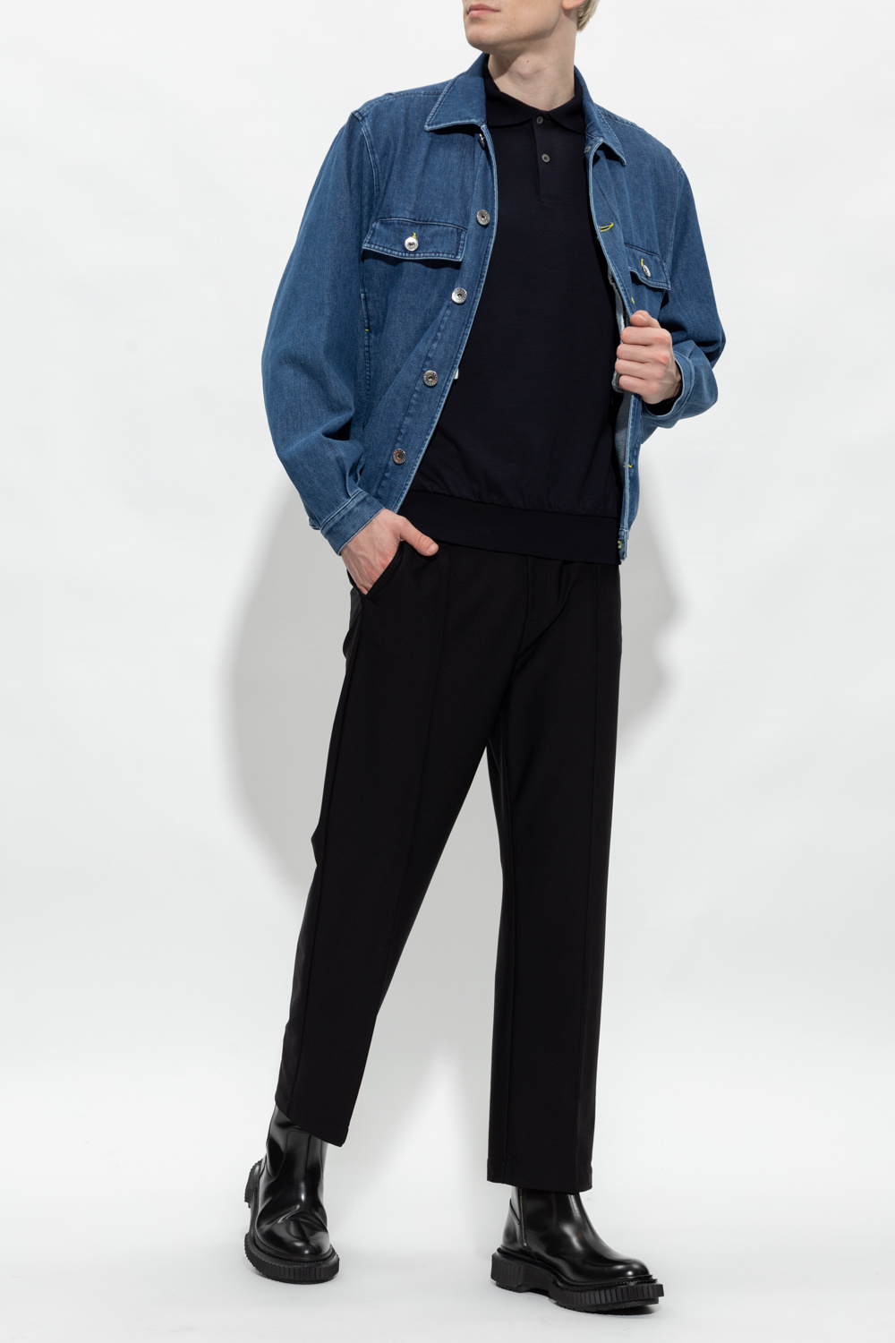 Opening Ceremony Denim ribbed-trim jacket