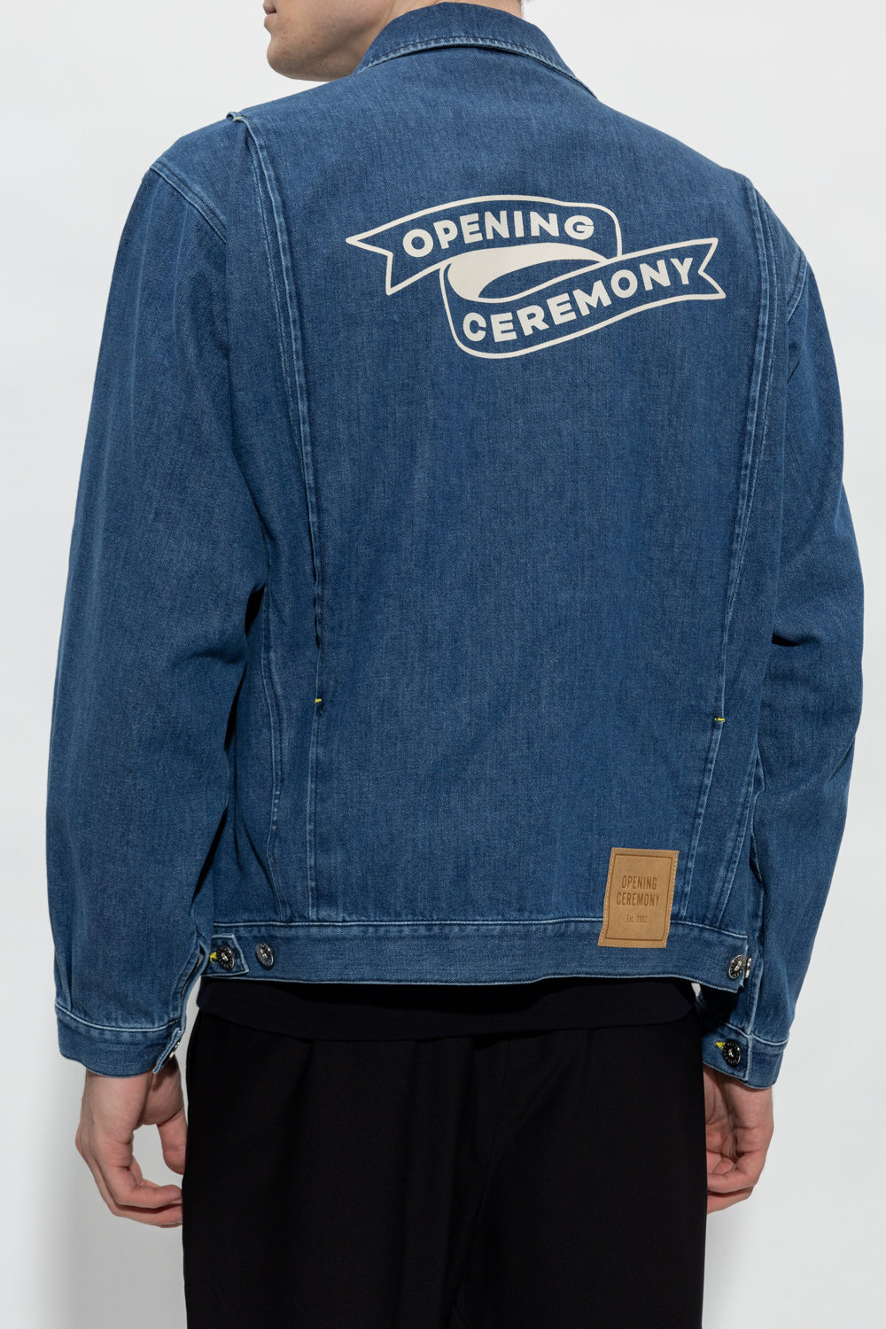 Opening Ceremony Denim ribbed-trim jacket