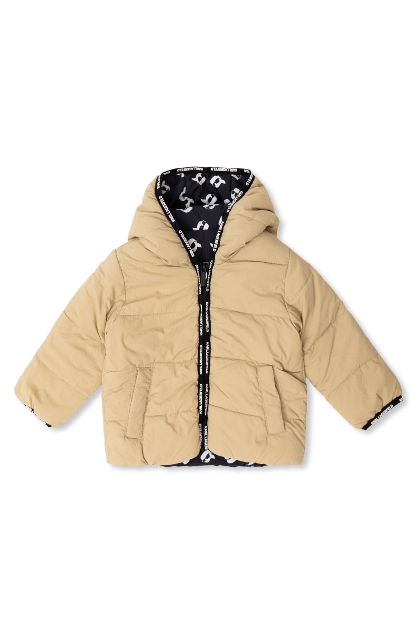 White Shirt For Boy With Logo Patch Reversible jacket