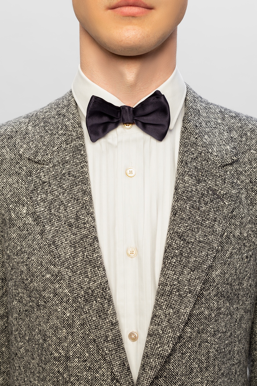 Giorgio armani granatowo-szarym Silk bow tie