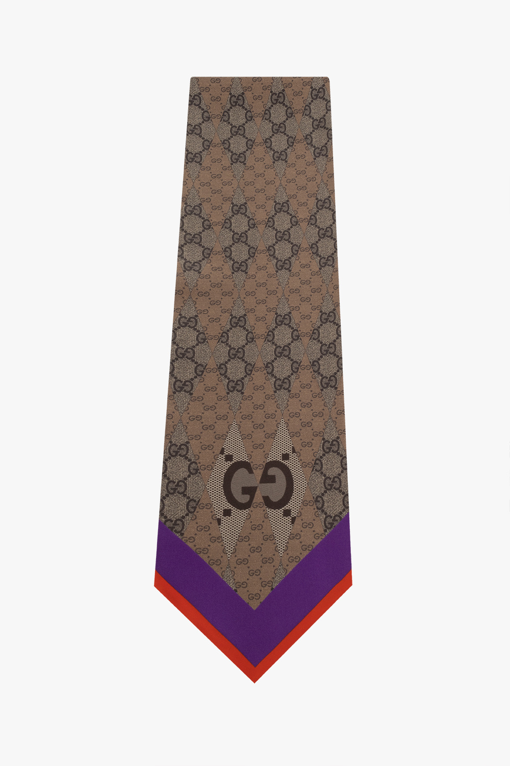 GUCCI scarf 499226 3G001 Neck bow GG Bee (Hachi) silk Brown Women New –