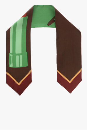 Gucci striped logo print scarf