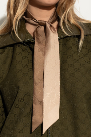 Silk scarf with `gg` pattern od Gucci