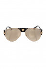 foldover rectangular-frame sunglasses cobalt Schwarz