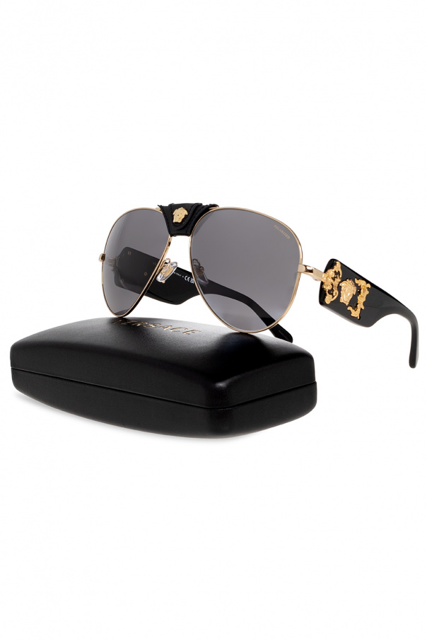 Versace Jeepers Peepers round sunglasses in silver