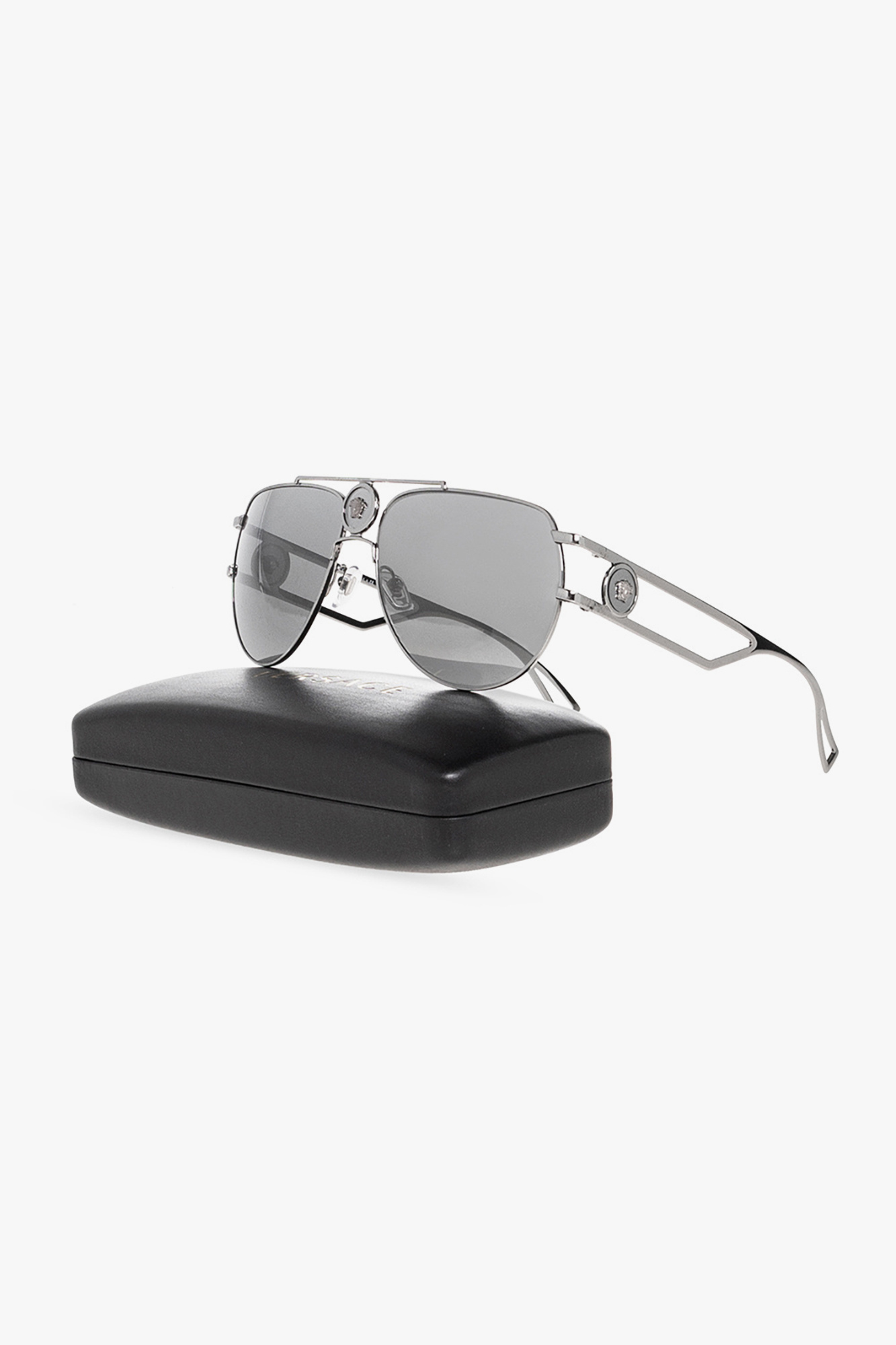Versace Chain Detail Rounded Gradient Lens Sunglasses
