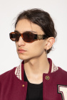 Versace Black acetate round framed sunglasses from