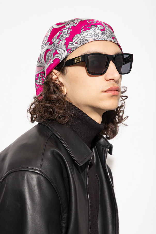 Versace sunglasses tortoiseshell-effect with logo applique