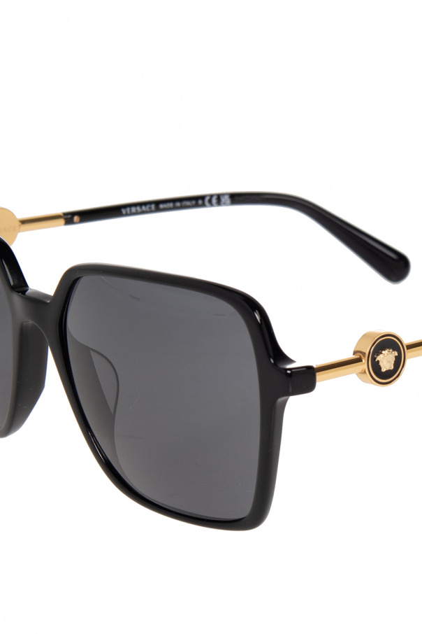 Versace crystal-embellished detail sunglasses Black