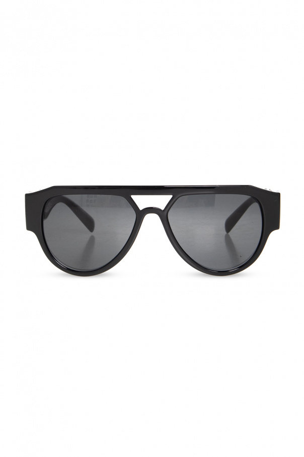 Versace Polaroid round lens sunglasses in black