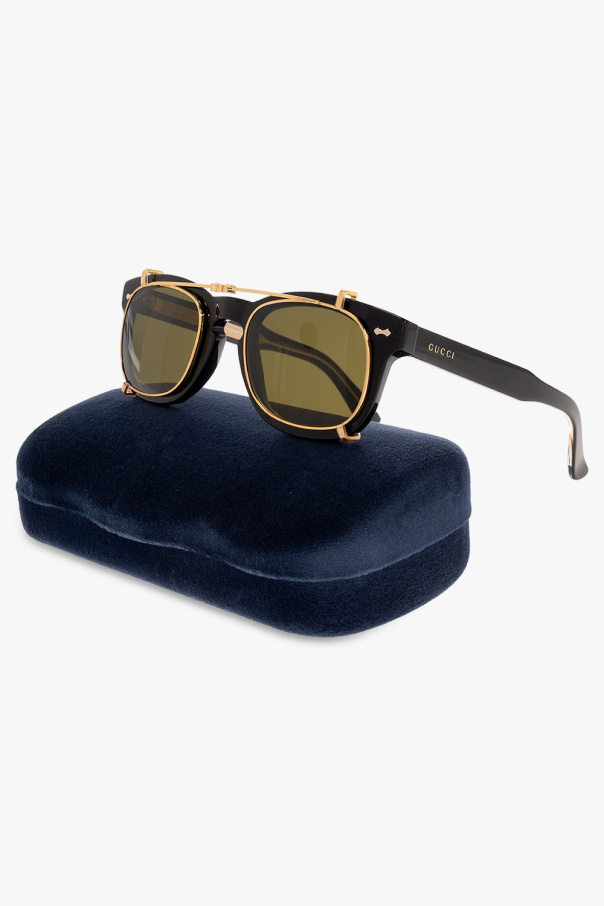 Gucci tortoiseshell pilot-frame cat-eye sunglasses Marrone