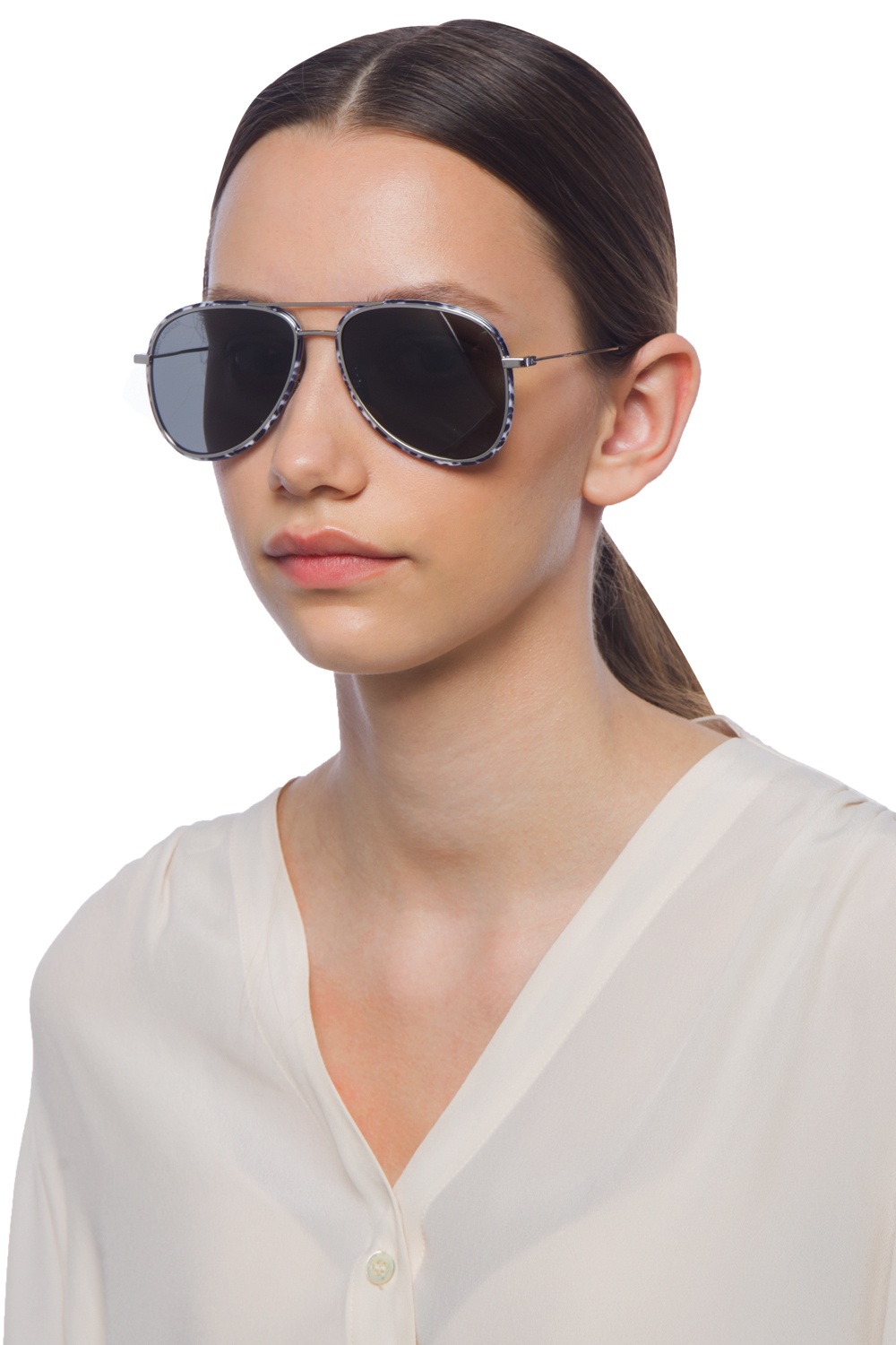 saint laurent sl294 silver black sunglasses