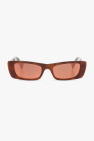 metallic-trim square-frame sunglasses