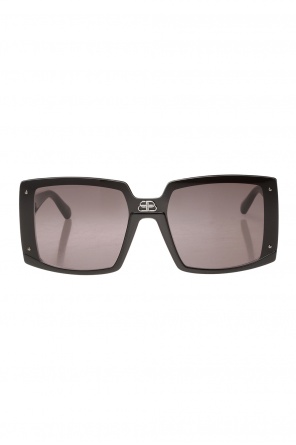 Fendi Metal Square Sunglasses in Metallic Gold