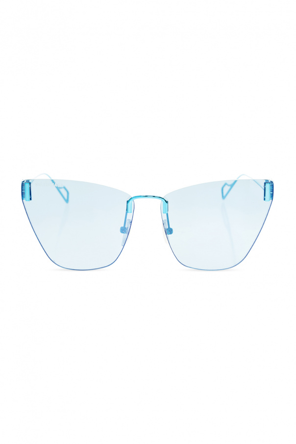 Balenciaga leather bridge aviator-frame sunglasses