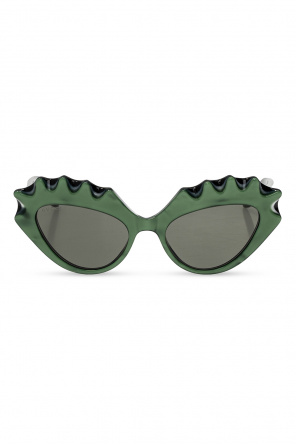cartier eyewear ct0166s pilot frame Chameleon green sunglasses