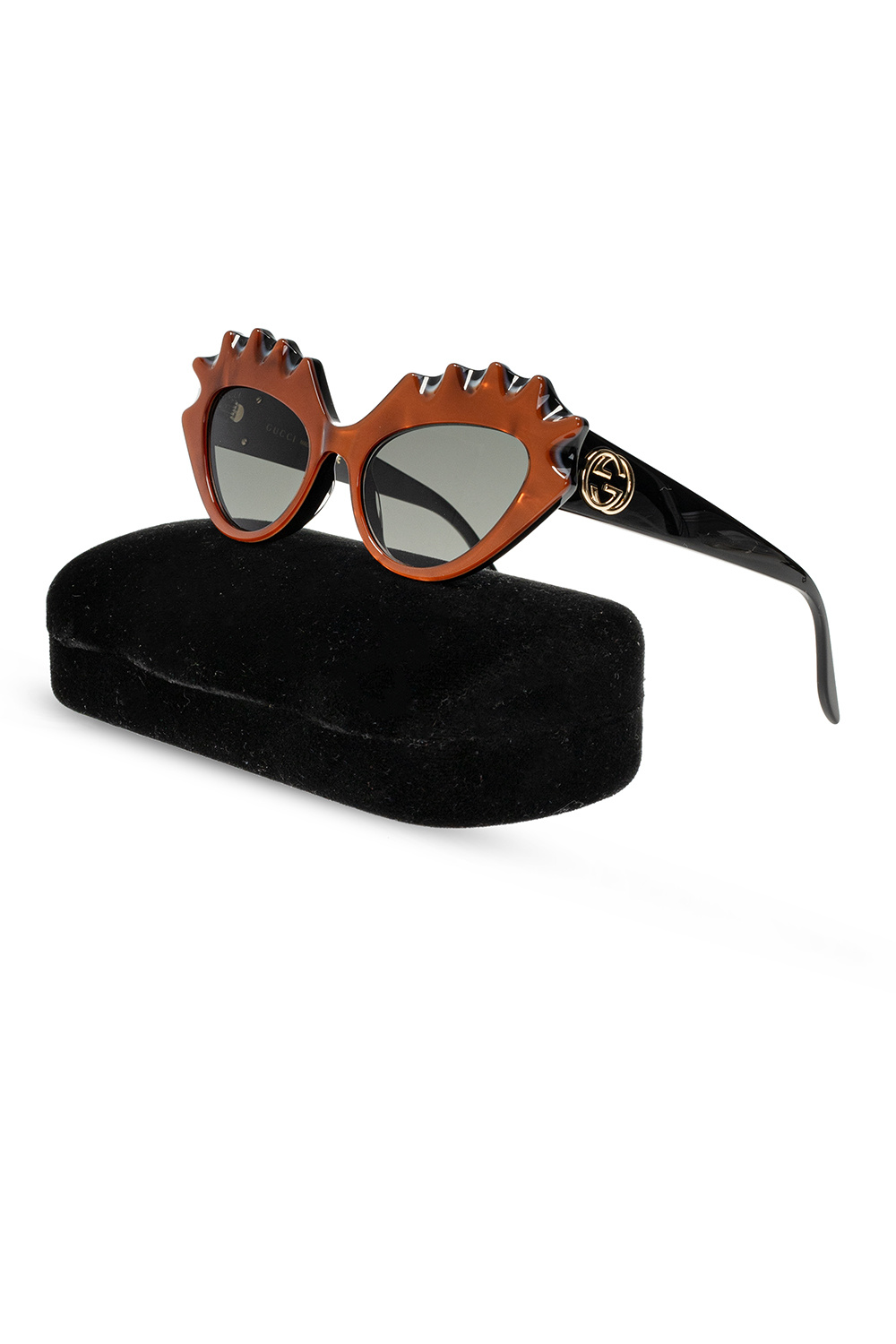 Gucci Black Tecuatl rectangular frame Persol sunglasses