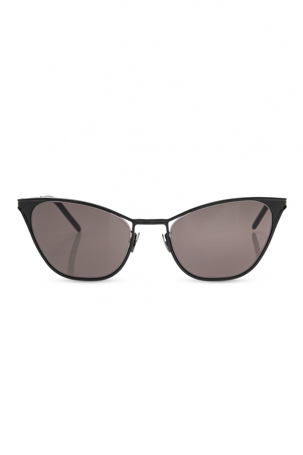 Saint Laurent Accessorize statement arm sunglasses in gold with brown lens