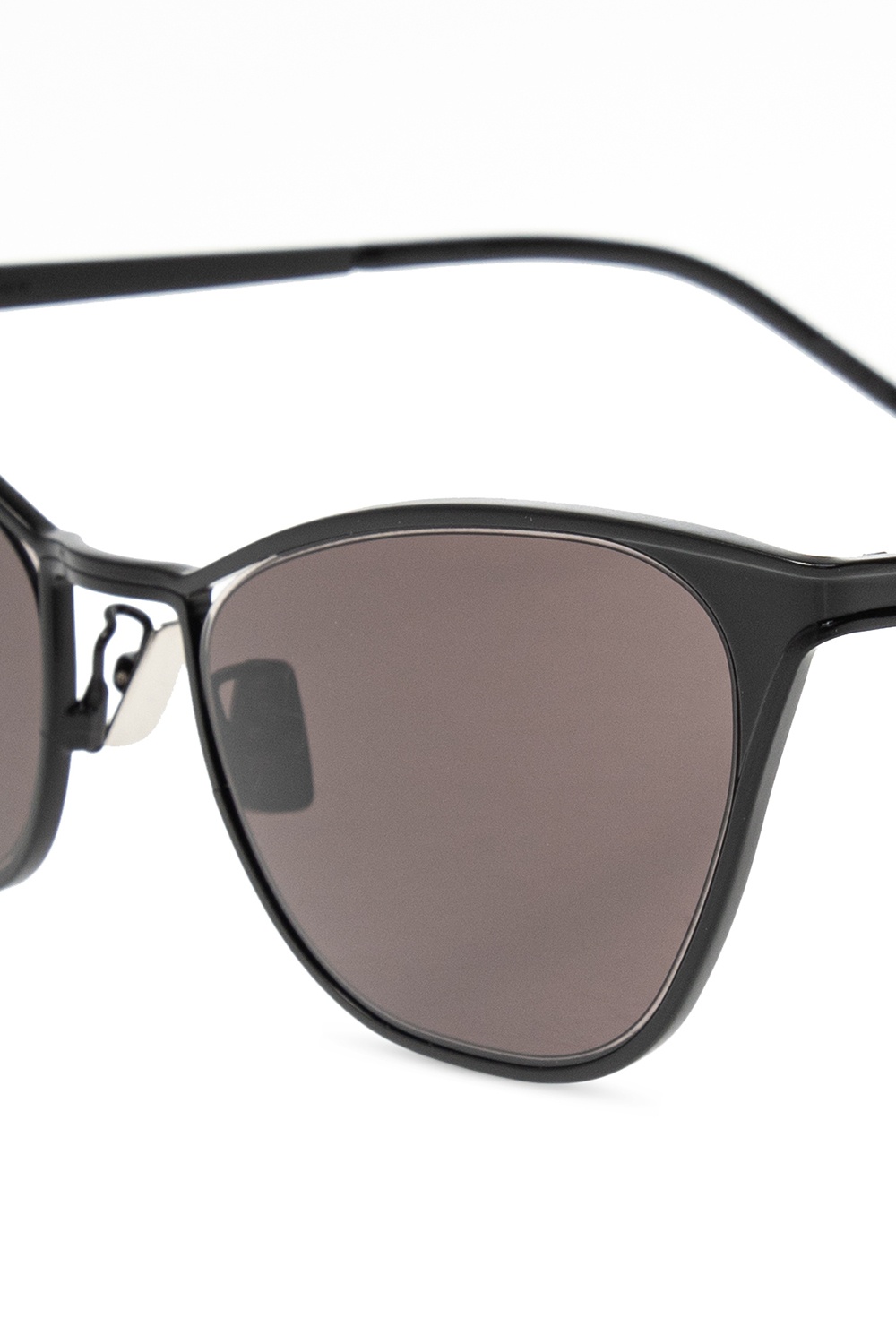 Saint Laurent Accessorize statement arm sunglasses in gold with brown lens