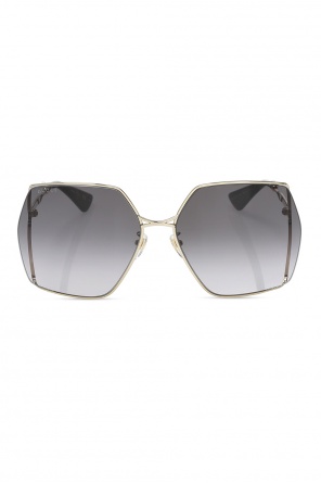 Gucci Eyewear studded futuristic sunglasses balmain Black